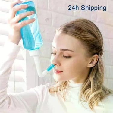 Imagem de Higienizador Nasal OEM Mt-bf05 para Alívio de Congestão e Sinusite com Válvula de Controle Azul 300ml