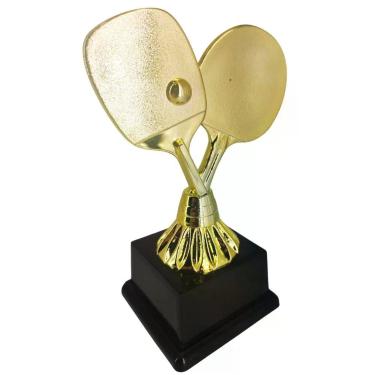 Imagem de Troféu Esportivo Vitória 600023 Tênis de Mesa 16cm em Polímero Metalizado Dourado para Premiação