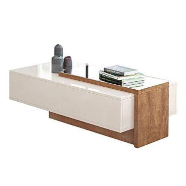 Imagem de Mesa de Centro Milao Designer Moderno Cor Off White/Amendoa