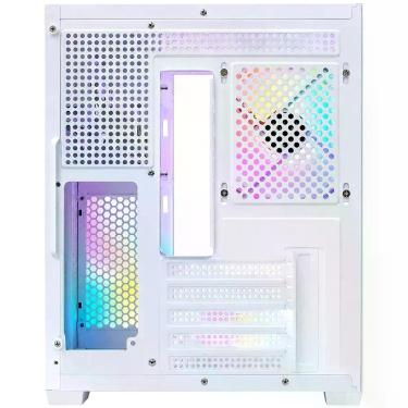 Imagem de Gabinete Gamer MV-TCXM275F5W Mini Tower Aço 5 Coolers RGB Vidro Temperado Branco Macrovip