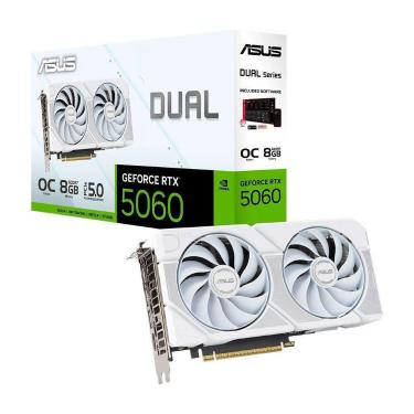 Imagem de Placa de Vídeo ASUS Dual RTX 5060 White OC Edition NVIDIA GeForce, 8GB