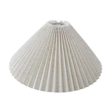 Imagem de Fenteer Abajur de mesa plissado para substituição de abajur de chão para sala de jantar, Linho