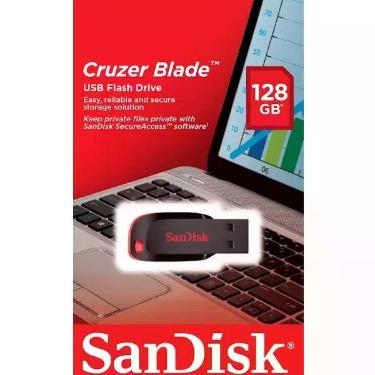 Imagem de Pen Drive 128GB Sandisk Cruzer Blade PRETO/VERMELHO USB 2.0 FLASH Driv