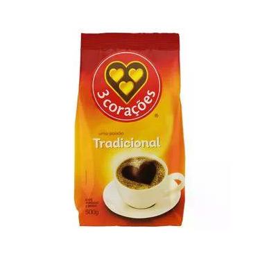 Imagem de Café Torrado e Moído 3 Corações Tradicional Pacote 500g