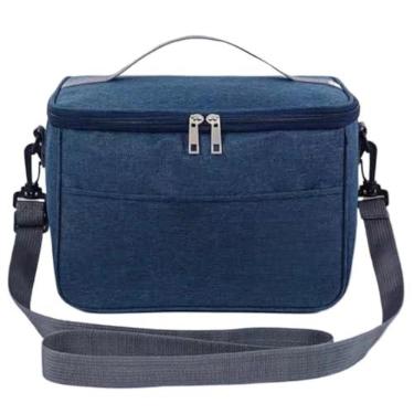 Imagem de Bolsa Térmica de Mão a Prova D'água Para Levar Sucos, Lanches e Marmitas (Azul Marinho/M)