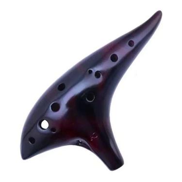 Imagem de Ocarina Legend Of Zelda Marrom 12 Buracos Alto C Marrom - Ootdty