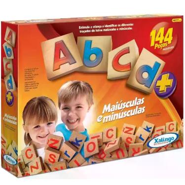 Imagem de Blocos Pedagógicos ABCD em Madeira 144 Peças - Xalingo UNICA