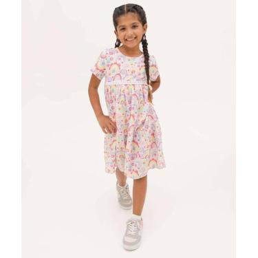 Imagem de Vestido Infantil Estampa Arco Íris Marisa Tam 4 a 10-15899, Bege, 8