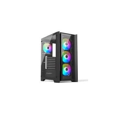 Imagem de Gabinete Gamer Husky Dome 100, Mid Tower, ATX, Lateral e Frontal em Vidro, Sem FANs, Preto - HGN100PT