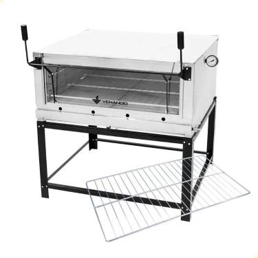 Imagem de Kit Forno Industrial Venâncio Roma Inox 90 Cm com Pedra Refratária Gás