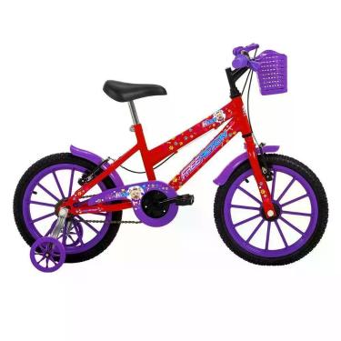 Imagem de Bicicleta Aro 16 Infantil Kiss V-Brake com Cesta Vermelho Coke Free Ac