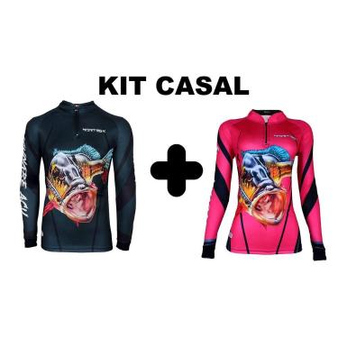 Imagem de Kit Camisa Camiseta de Pesca Casal Nortrek Tucunaré Proteção Uv50+, MA