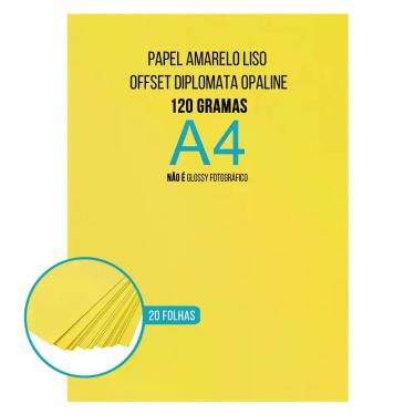 Imagem de Papel Amarelo Sulfite Liso Offset Diplomata Opaline A4 120g Tipo Ofíci