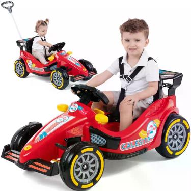 Imagem de Carrinho de Passeio e Pedal Infantil Calesita F25 Vermelho