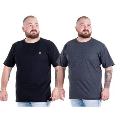 Imagem de Kit 2 Camisetas Blusas Camisa Lisas Masculinas Plus Size G1 G2 G3 Fler