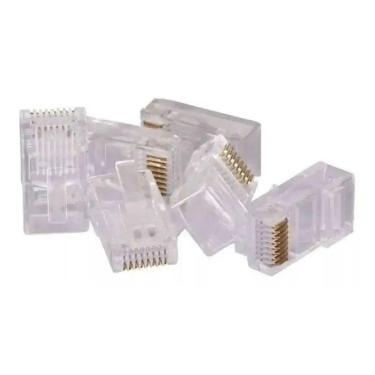 Imagem de Conector RJ45 Macho Transparente  Cat.5e U/UTP  10 Un. - Global