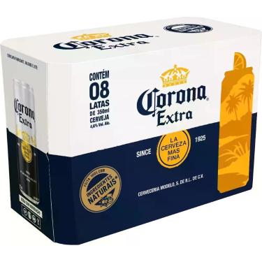 Imagem de Cerveja Corona Extra Lata 350ml - Pack 8 Unidades