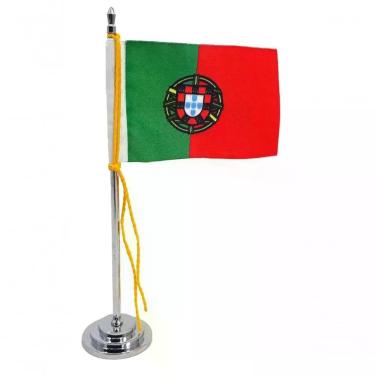 Imagem de Mini Bandeira De Mesa Da Portugal 15 Cm Poliéster