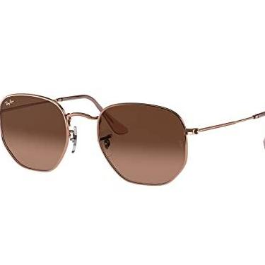 Imagem de Óculos de Sol Ray-Ban Hexagonal 0RB3548NL 9069A5 Tam 54 / Bronze - Lentes Rosa Gradiente