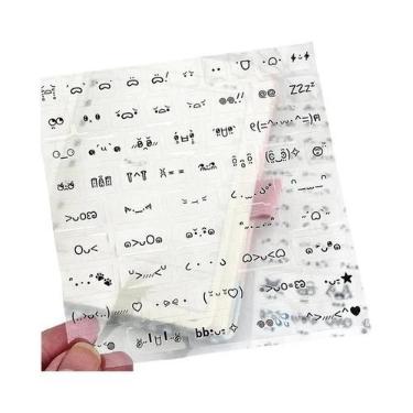Imagem de Adesivos Emoticon Transparentes Fofos 10 Peças Impermeáveis Desenho An
