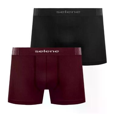 Imagem de Kit 2 Cueca Infantil Selene Sem Costura e Respirável Boxer, Preto e vi