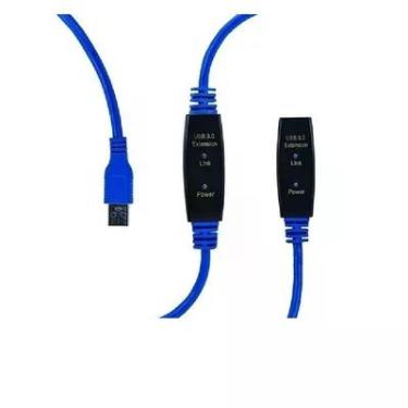 Imagem de Cabo Extensor Usb 3.0 Macho/femea C/ Repetidor De Sinal 10m