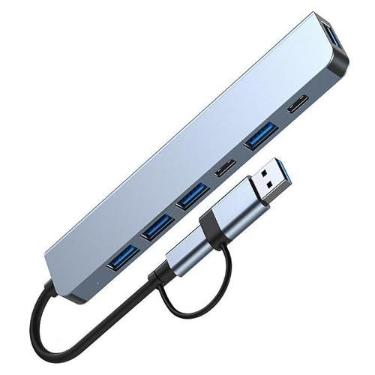 Imagem de Hub USB com 4 portas, adaptador HDMI e conversor Type-C para laptops