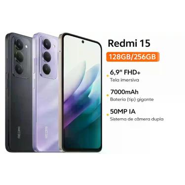 Imagem de Xiaomi Redmi 15 Lançamento 2025 Tela 144Hz 50MP camera IA integrada 70