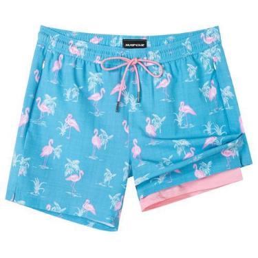 Imagem de Calções de banho SURF CUZ, forro de 13 cm, bolsos com zíper, rosa M