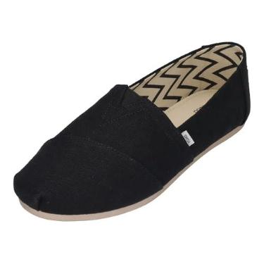 Imagem de TOMS Mocassim feminino clássico Alpargata-Wide, Preto/branco, 9 Wide