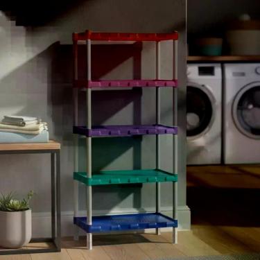 Imagem de Estante Organizadora Plástica 5 Prateleiras Colorida Nápoles Agraplast
