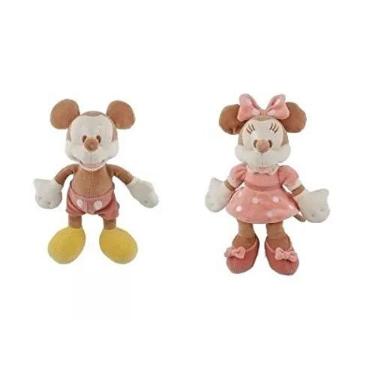 Imagem de Pelúcias Mickey E Minnie 100% Orgânico Com Chocalho 28cms