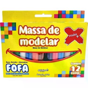 Imagem de Massa de Modelar 180gr 12 Cores Make+ - massinha fofa suave, 1 unidade