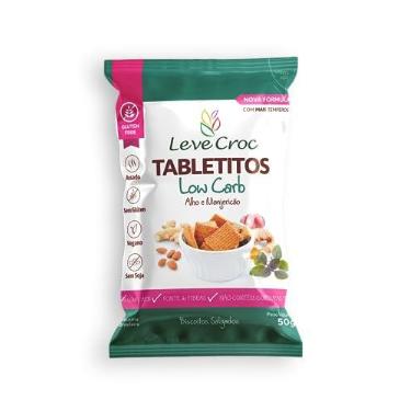 Imagem de Tabletitos Low Carb Alho e Manjericão 50g - Leve Croc - Sem Glúten