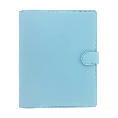 Imagem de Capa de livro de plano de sistema de encadernação de capa de notebook A5 pequena capa de diário papelaria de escritório, azul, tamanho júnior