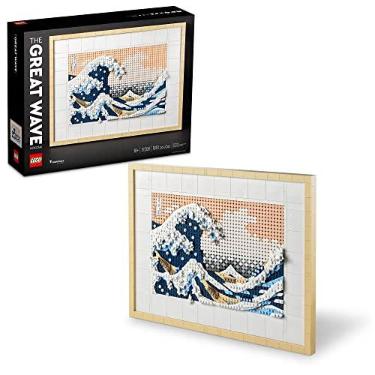 Imagem de LEGO Art Hokusai – The Great Wave 31208, 3D Japanese Wall Art Craft Kit, Framed Ocean Canvas, Creative Activity Hobbies for Adults, DIY Home, Office Decor