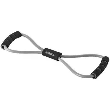 Imagem de Extensor Elástico para Exercícios ES222 Fortalecimento e Relaxamento Muscular Cinza e Preto Atrio