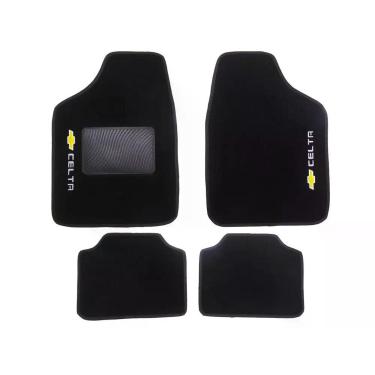 Imagem de Kit Tapete Carpete Chevrolet Celta 2001 Até 2015 Preto - Master Parts