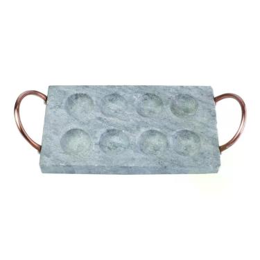 Imagem de Provolera para Queijos PROV-2112-INDSJ Pedra Sabão 8 Furos 21x12cm para Réchaud Churrasqueira e Forno