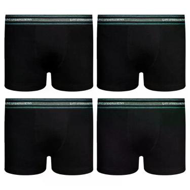 Imagem de Kit 4 Cuecas Boxer Infantil Lupo Box Criança Algodão Menino - Preto - 