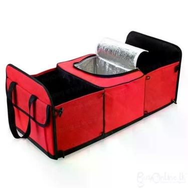Imagem de Organizador Porta-Malas Com Cooler 3 Divisórias Bolsos Bolsa Térmica C