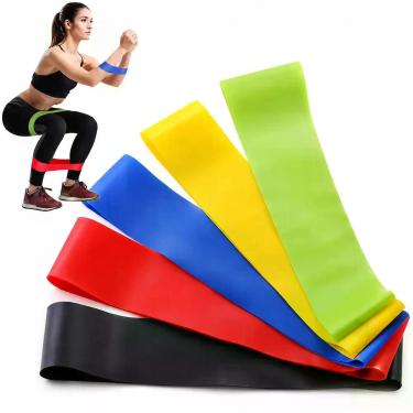 Imagem de Kit 5 Faixas Elásticas Thera Band Exercício Pilates Yoga CBRN15825