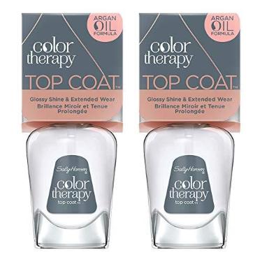 Imagem de Sally Hansen Esmalte Color Therapy para unhas, camada superior, 14 g, esmalte de longa duração com brilho em gel e cuidados nutritivos, pacote com 2