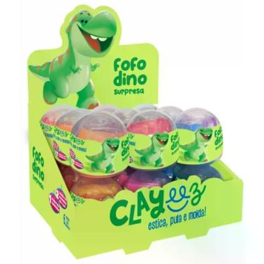 Imagem de Massa para Modelar Fofodino com Ovo Surpresa Dinossauro 2 Cores Air Clay 12g Doce Brinquedo