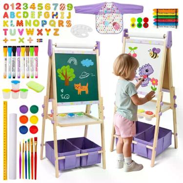 Imagem de Cavalete Infantil Rundad 3 em 1 Ajustável com Quadro Branco