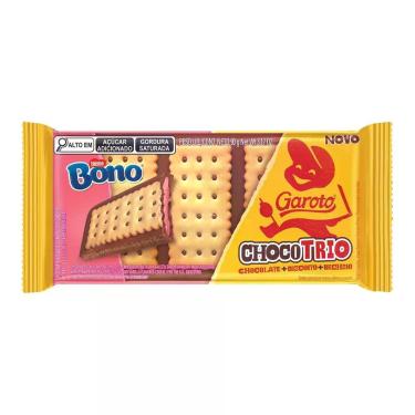 Imagem de Chocolate Chocotrio Garoto Bono Morango 90g, Chocolate ao leite com re
