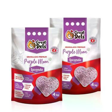 Imagem de Kit 2x Granulado Great Pets Purple Moon Lavanda 4kg