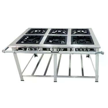 Imagem de Fogão A Gás Industrial Maxi Central 6 Queimadores Duplos Inox Mi6 - Venâncio
