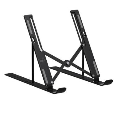 Imagem de ELG Suporte para Notebook 10 a 17,3 Polegadas Dobrável 10 Alturas Preto | Suporta até 14,5kg, Base Antiderrapante, Apoios de Borracha, Policarbonato, Bolsa de Transporte Inclusa, Modelo NTB8520B