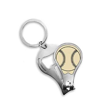 Imagem de Tesoura de chaveiro abridor de cortador de unhas com padrão de desenho de linha esportiva de beisebol